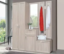 Союз Мебель Прихожая Корвет Люкс, комплект 2 ясень шимо